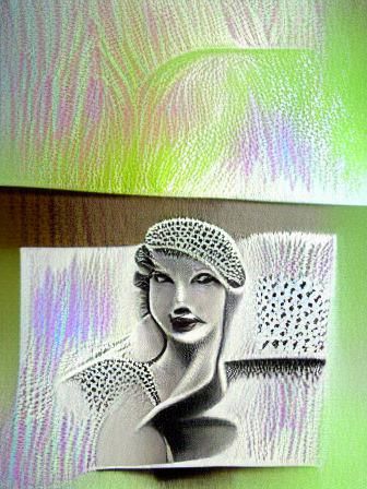 Art Deco Stipple Acrylic Painting
