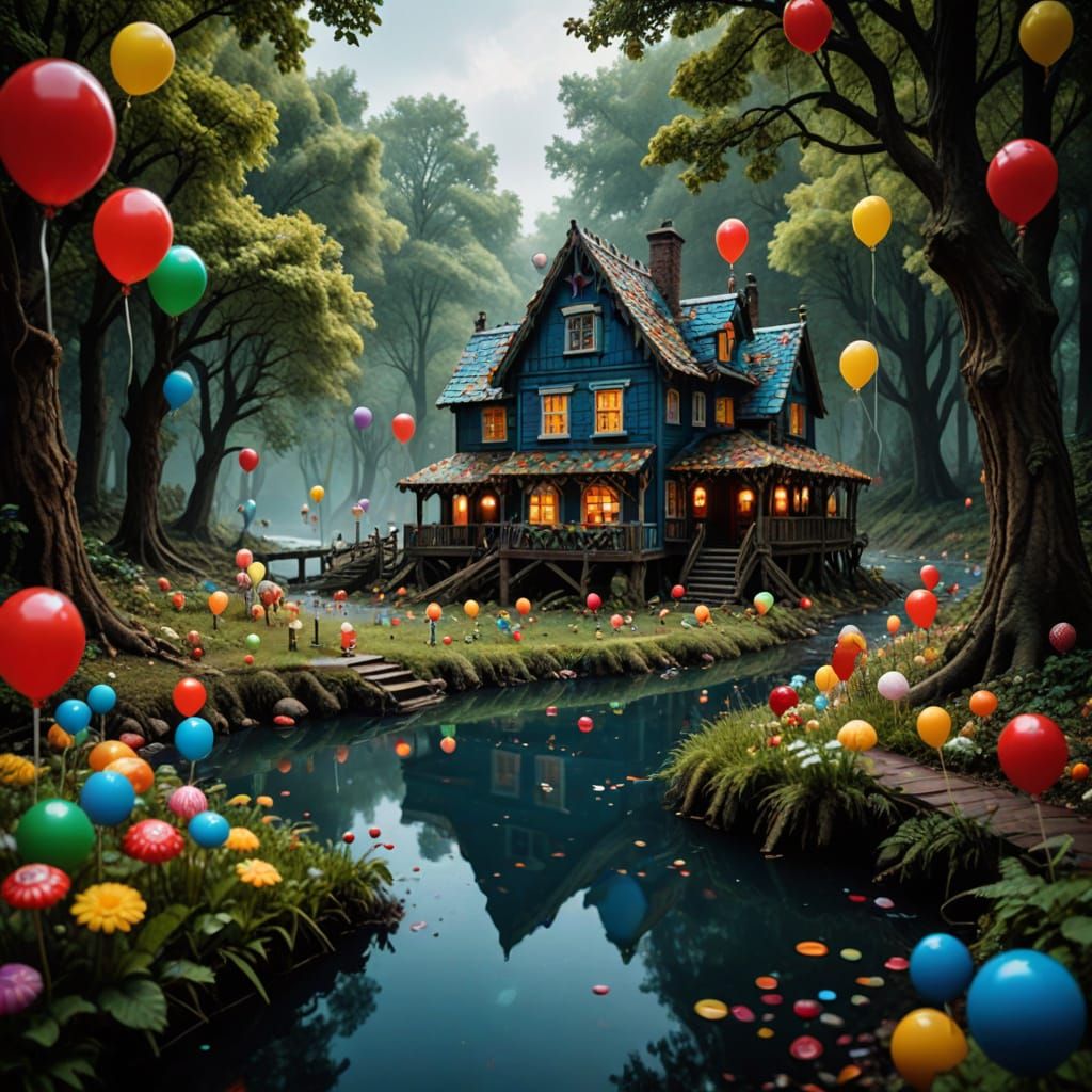 Cute Monster Living in Candy Land: Hyperrealistic Image