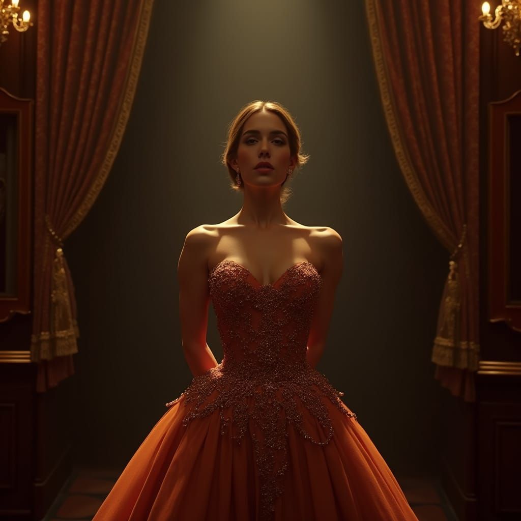 Elegant Opera Diva in Nostalgic Glamour