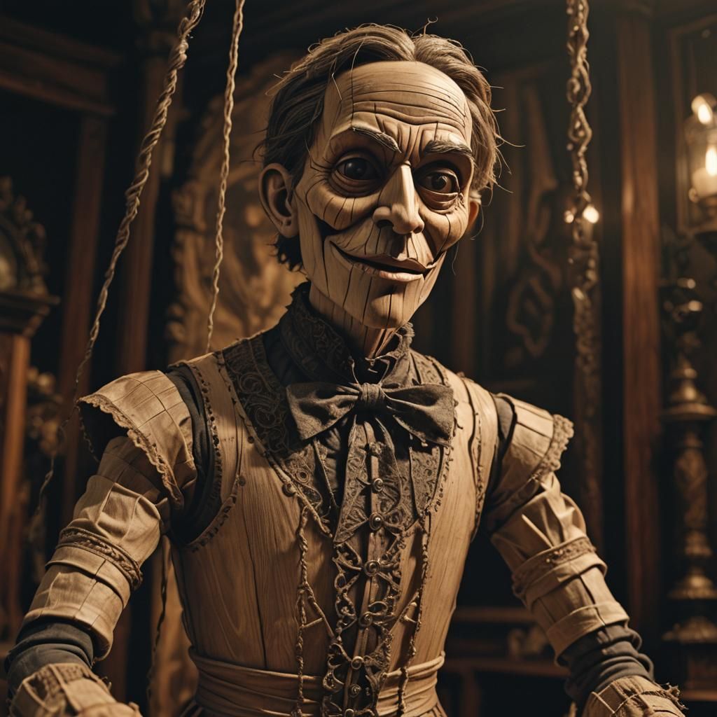 Menacing Puppet on Victorian Pedestal: Matte Painting