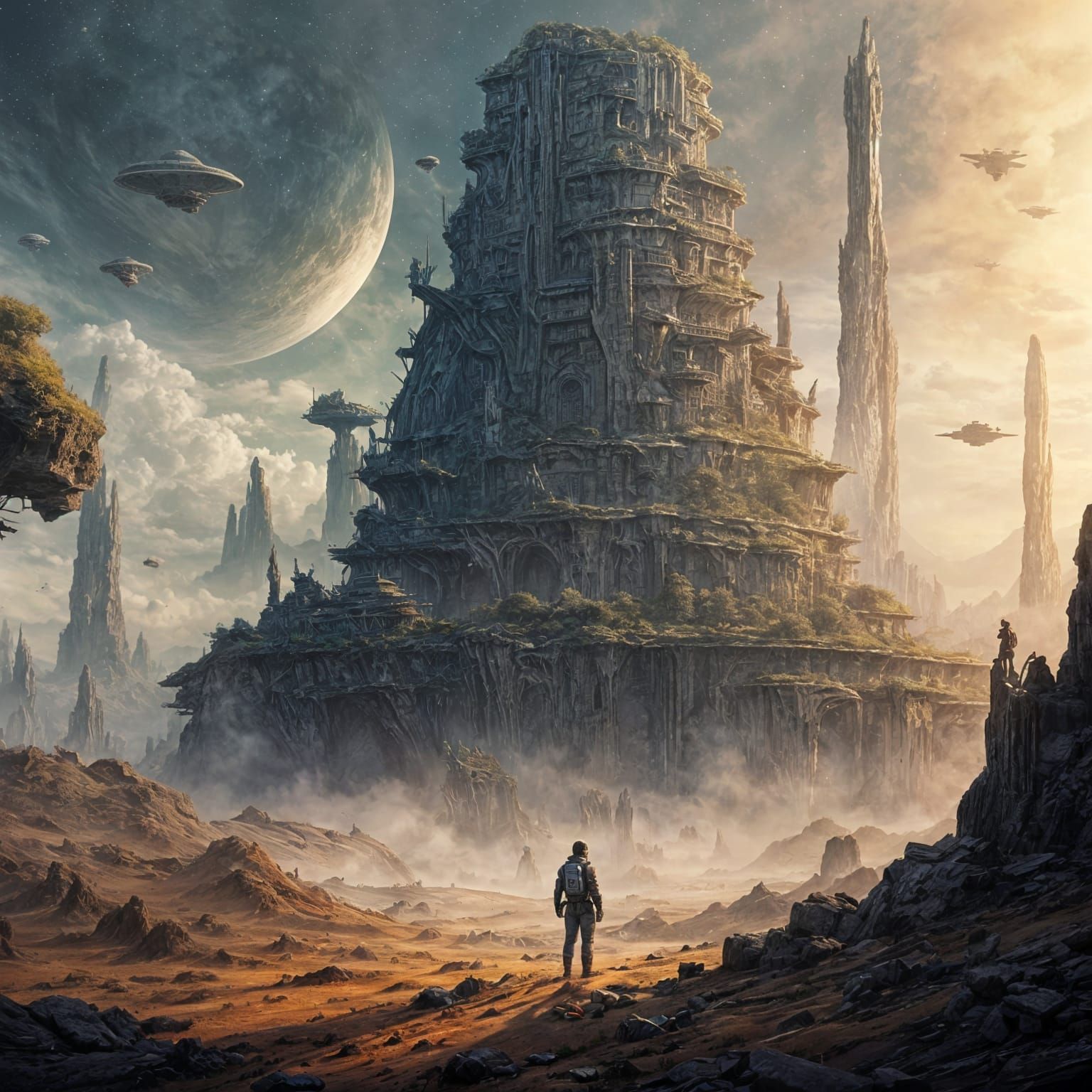 Alien Ruins on a Distant Planet in Epic Cinematic Style