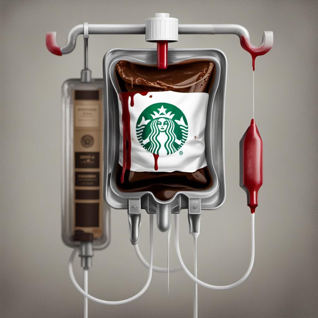 Starbucks Coffee in a Blood Bag: Conceptual Art
