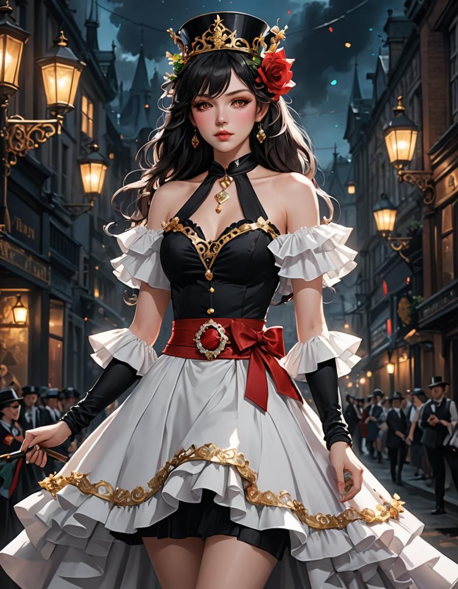 Ringmaster Dress in Anime Style, 3D Rendered