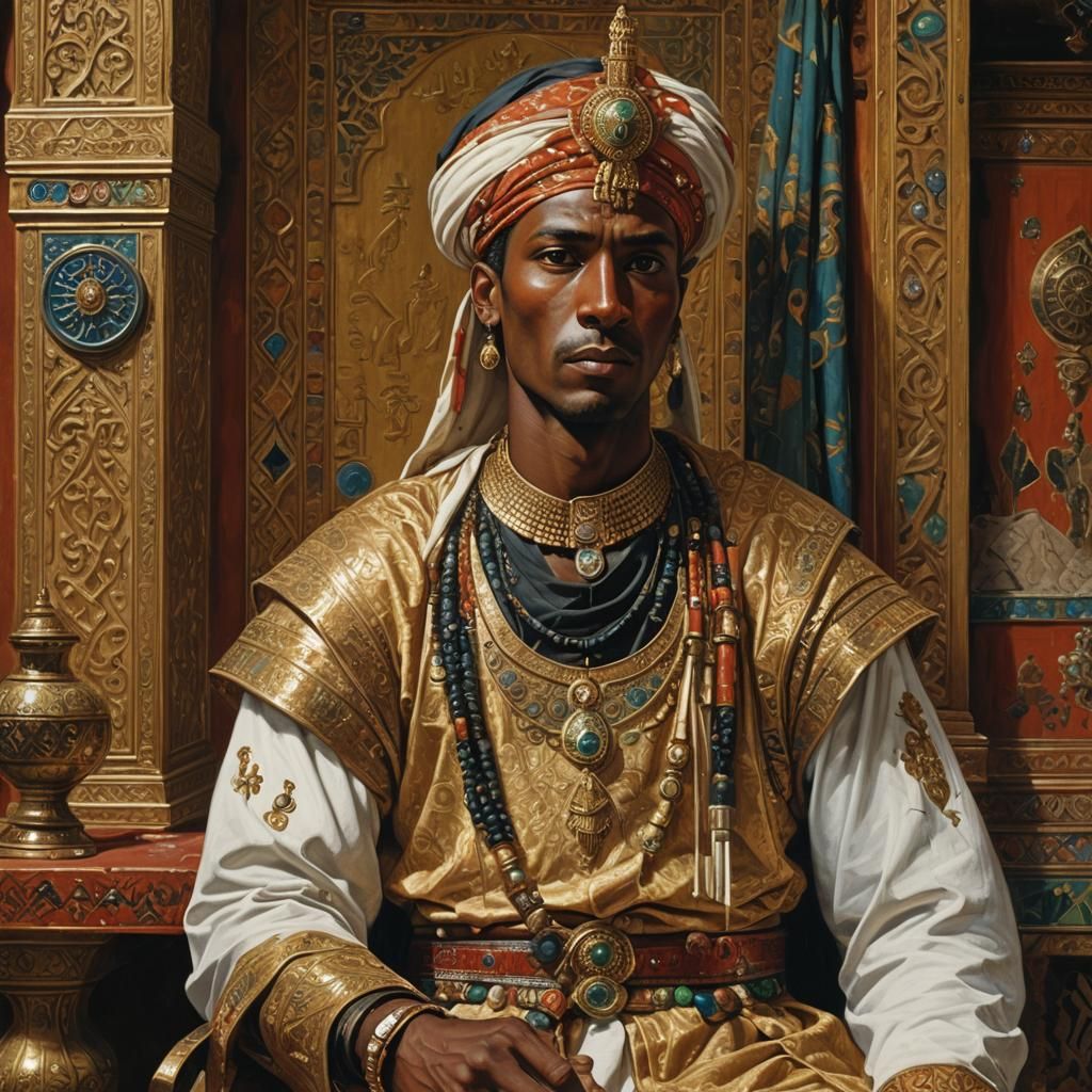 Nubian Palace Guard in Oriental Style