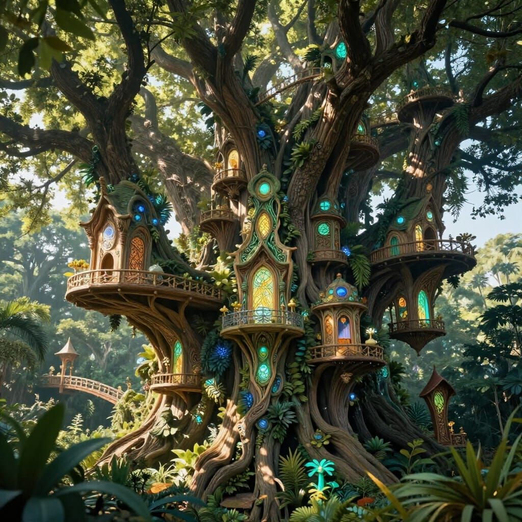 Hidden Fairy City in Giant Ancient Trees