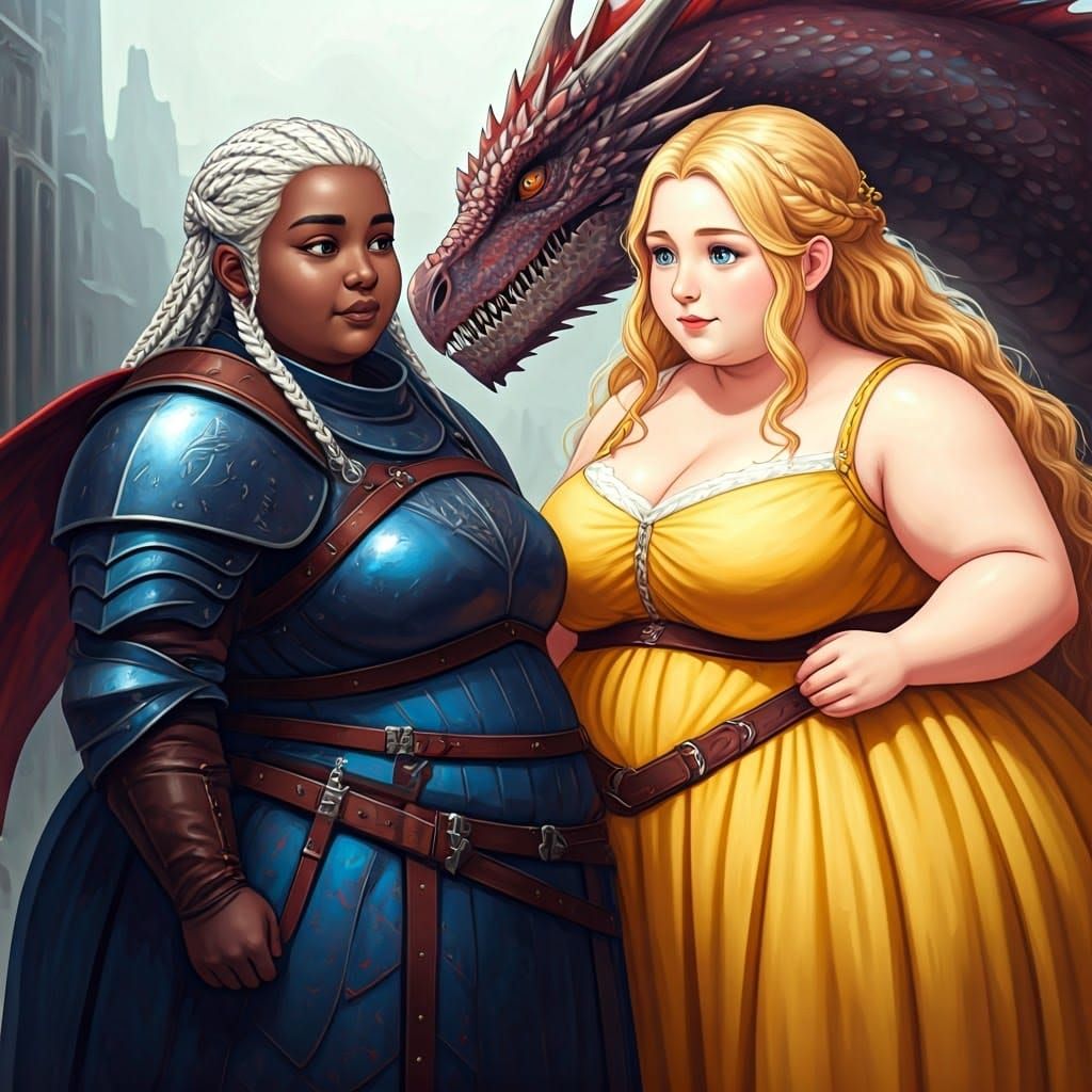 Girls and their Adorable Dragon Companion in Valyria Blue an...