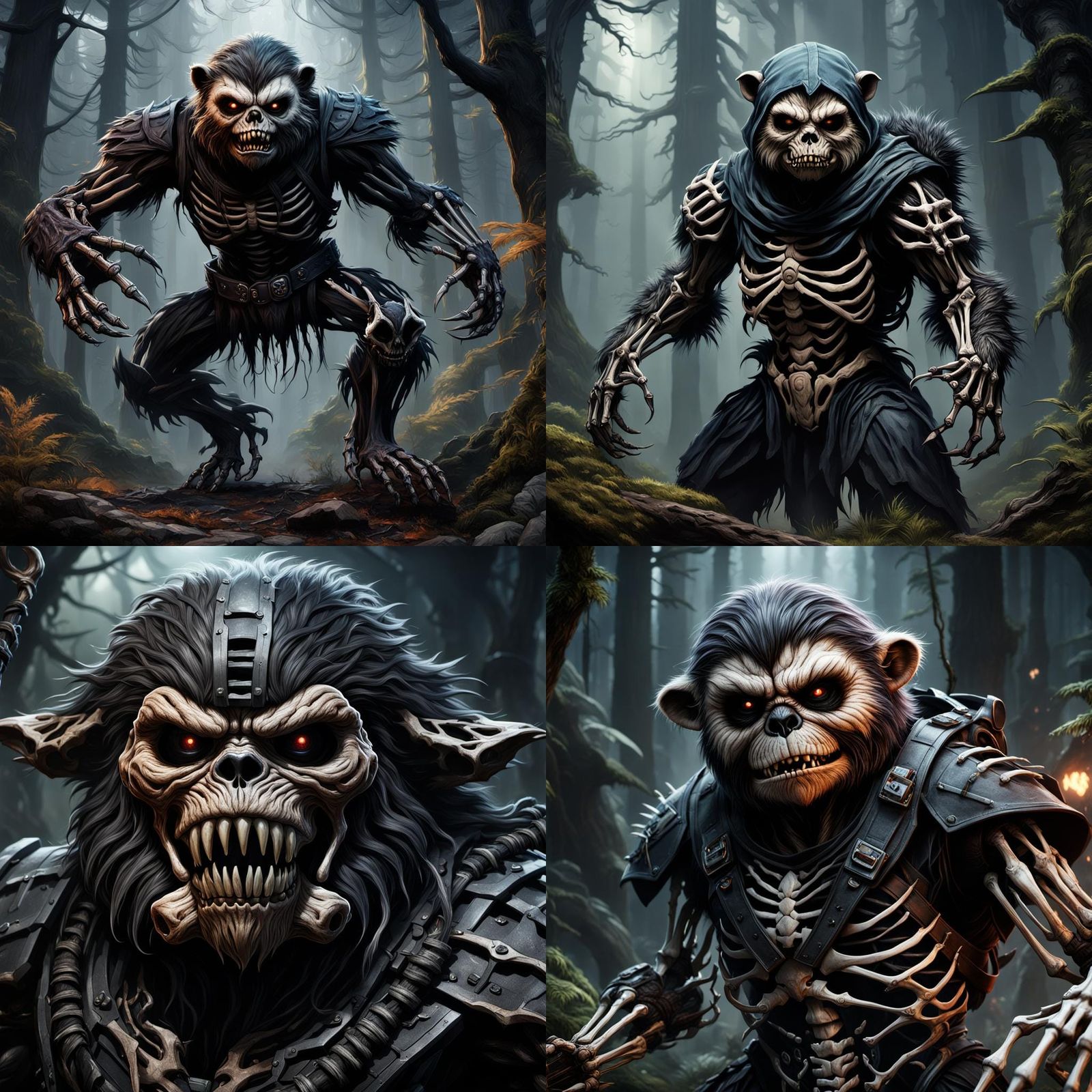 Ewok Skeleton Venom Symbiote in Detailed Matte Painting