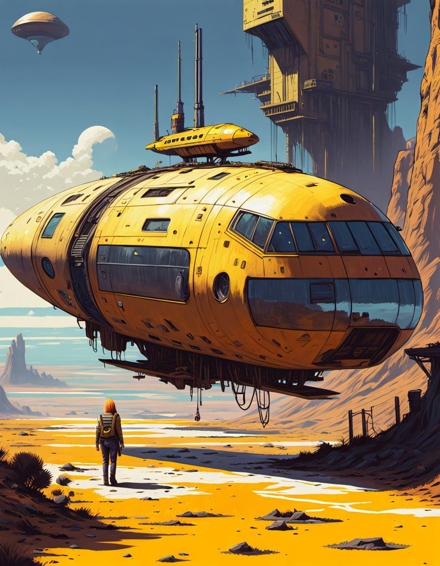 Sensual Explorer in a Haunting Alien Landscape