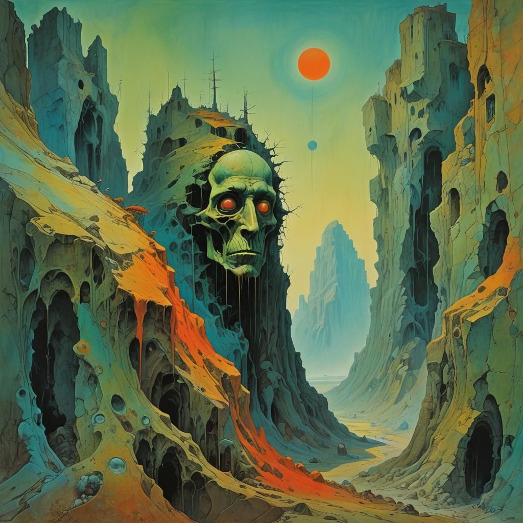 Surrealistic Hellscapes in Bright, Vibrant Colors