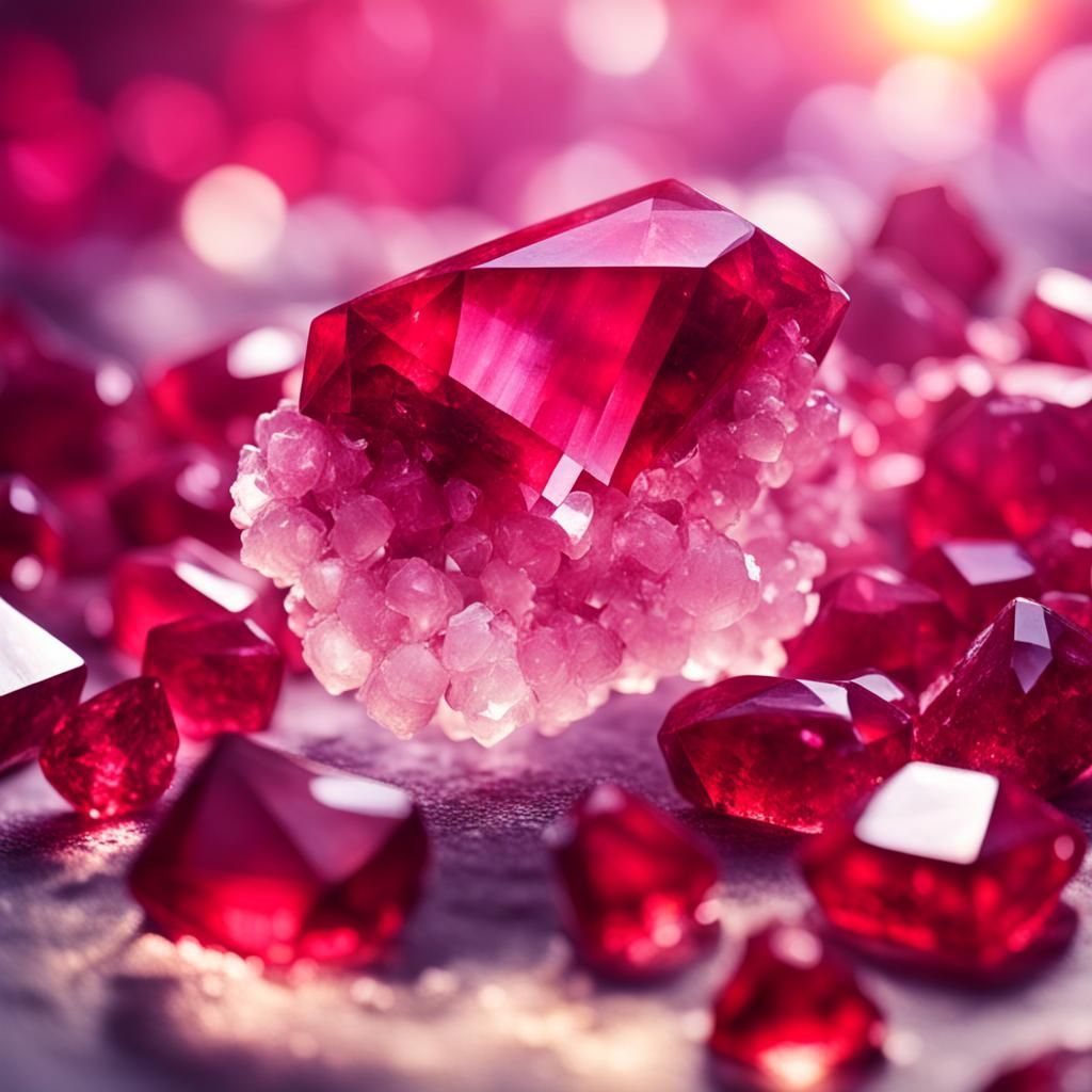 Radiant Ruby Crystal in Divine Sunlight