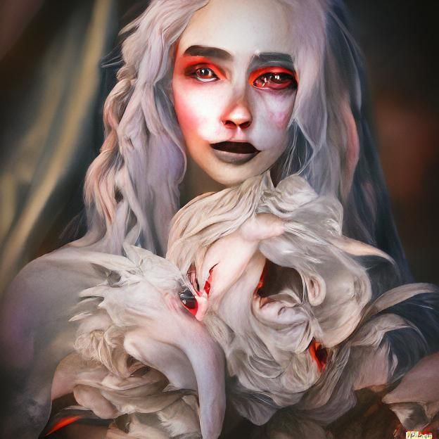 Ethereal Portrait of Daenerys Targaryen in Gothic Style
