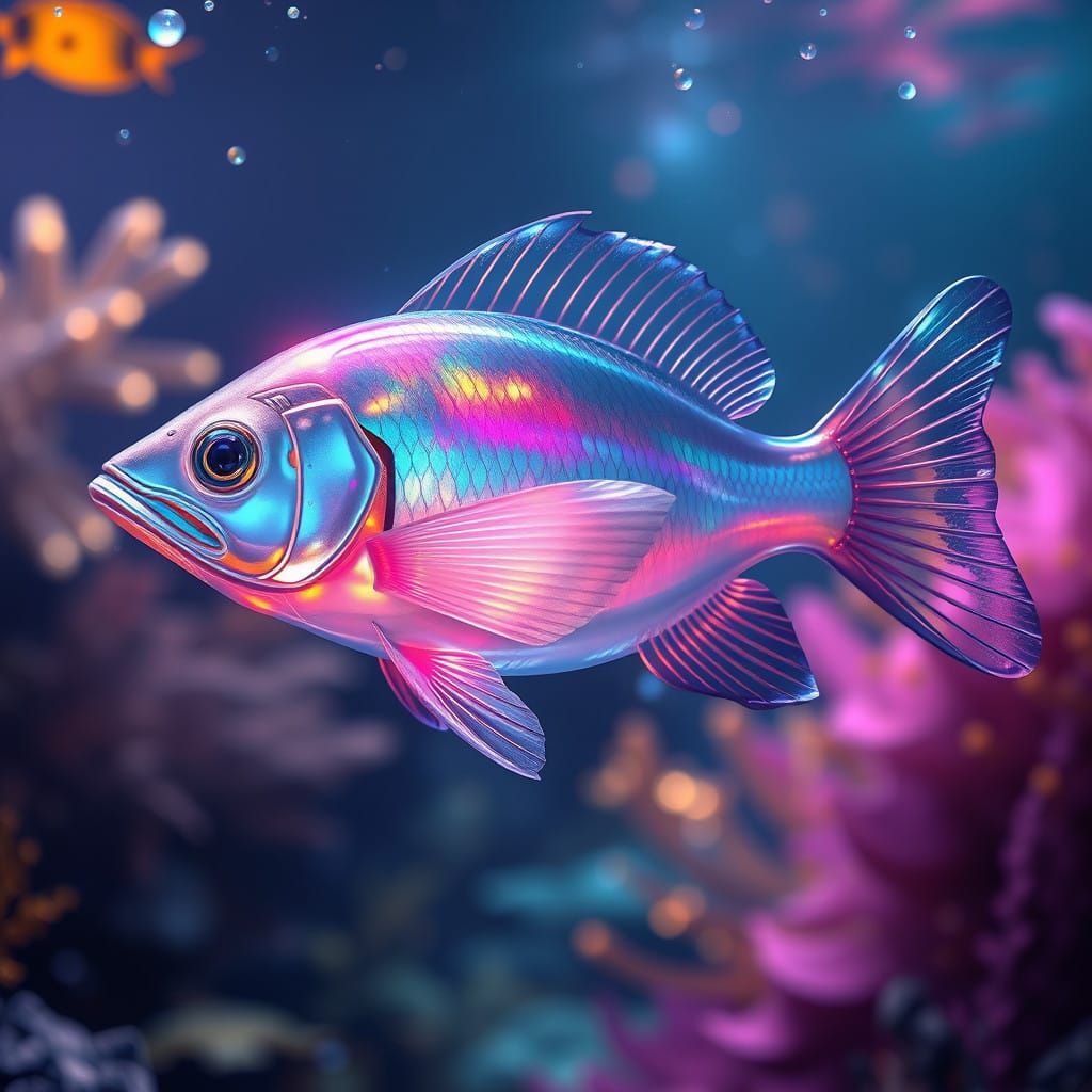 Luminous Belly Fish in a Dreamlike Aquatic Realm