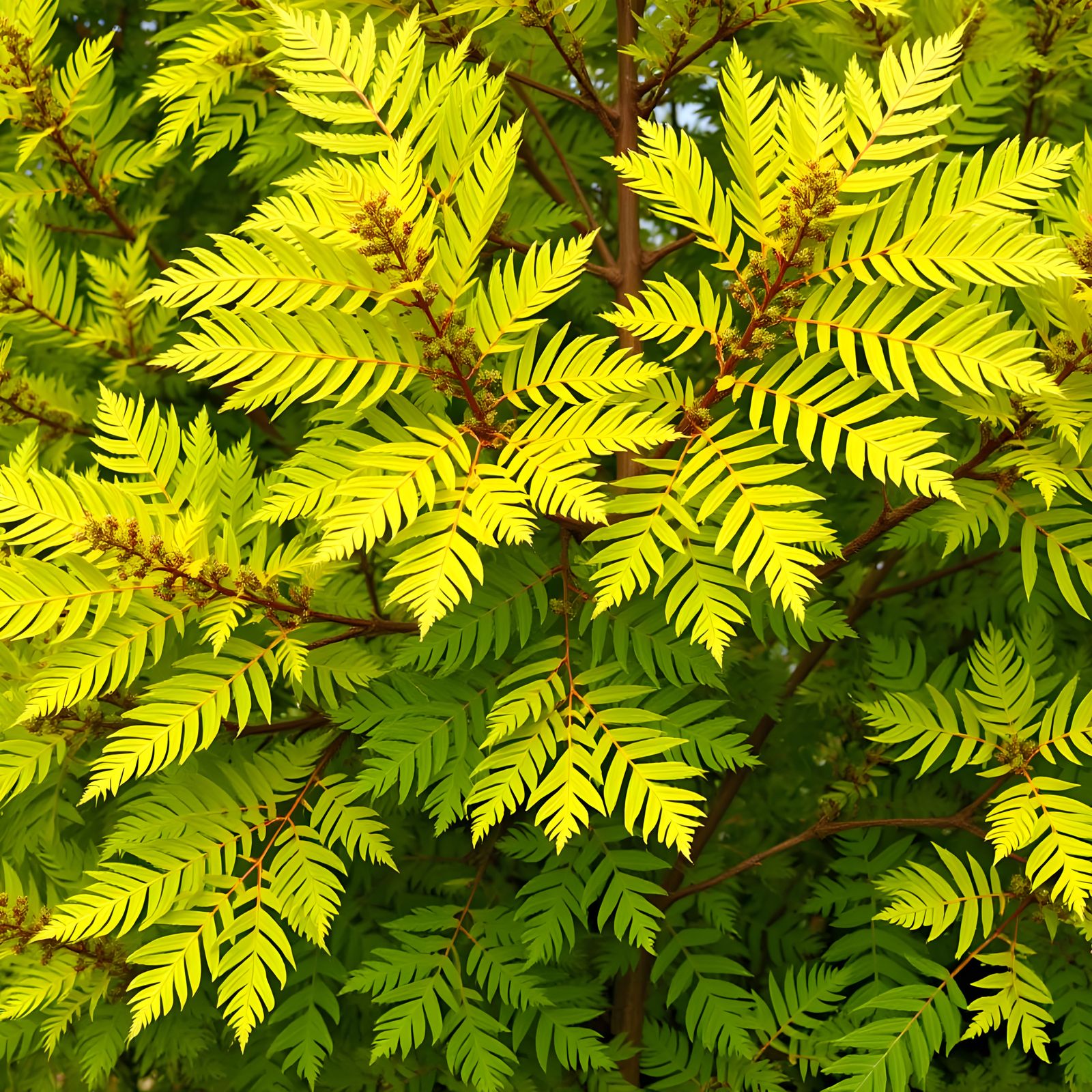 Majestic Smooth Sumac in Vibrant Greenish-Yellow and Autumn ...