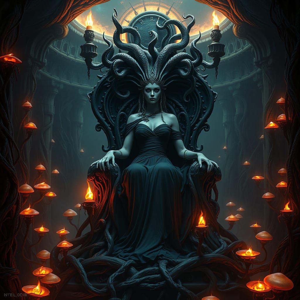 Dark Goddess of the Underworld Reigns in Gothic Splendor
