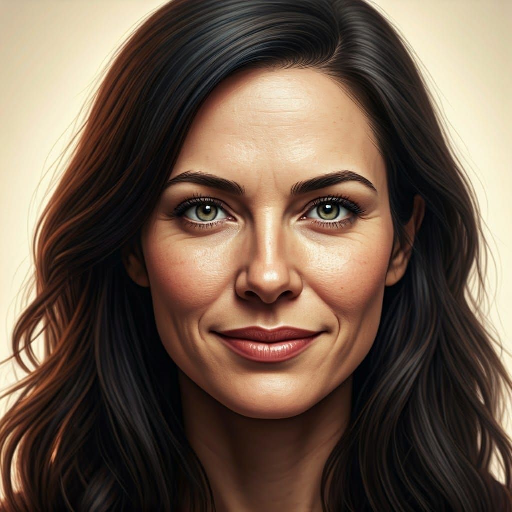 Exquisite Realistic Portrait of a Woman with Gentle Smile