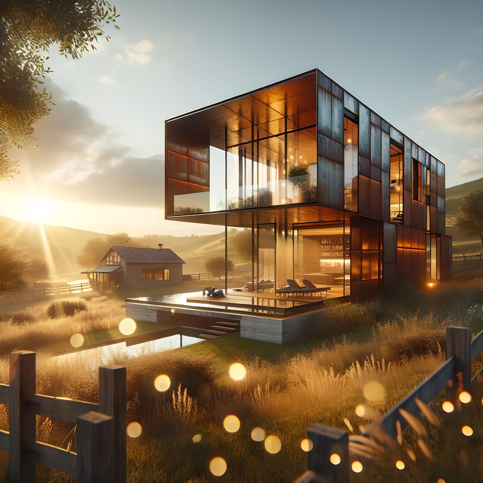 Modern Corten Steel Home in Tranquil Countryside