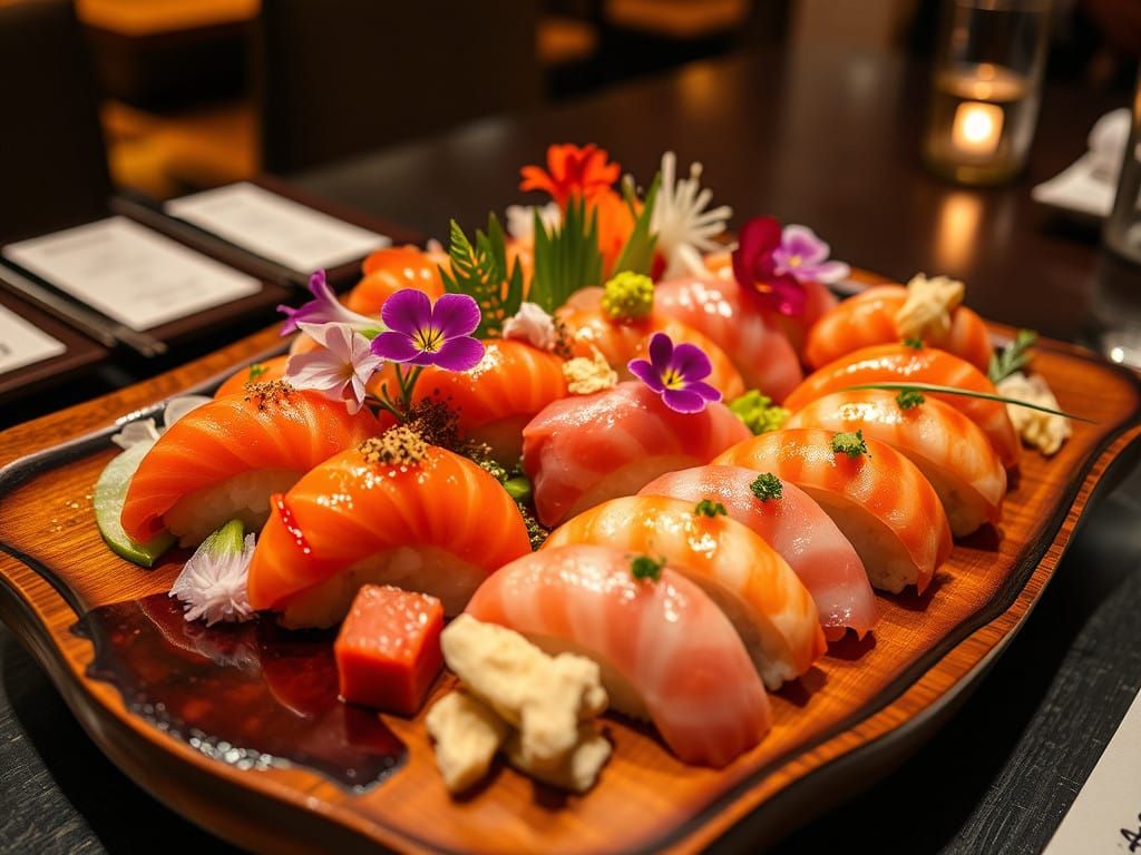 A party platter of sushi