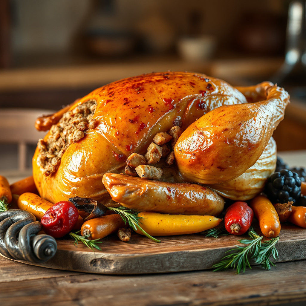 Roasted Turkey with Vegetables in Dutch Masters Style