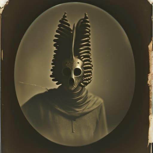 Elephant Masked Man in Surreal Dali Style