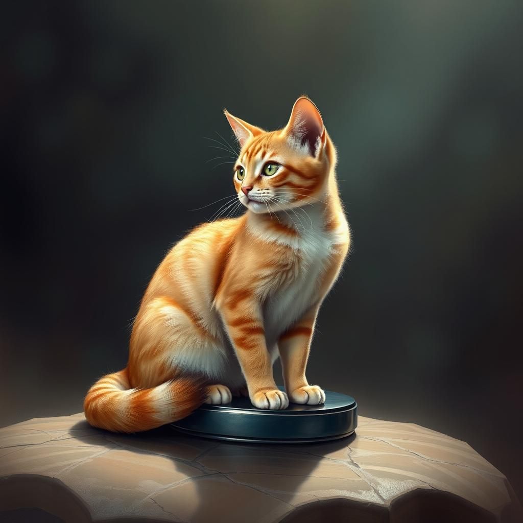 creame un diminuto gato a escala 1/1