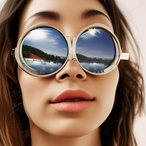 City Reflection in Sunglasses: A Woman's Portrait