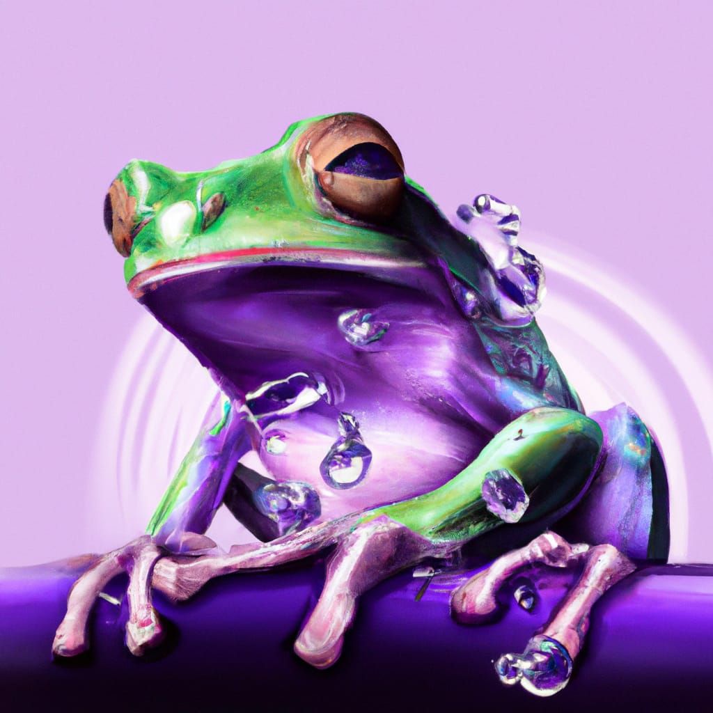 Vaporwave Frog Digital Illustration