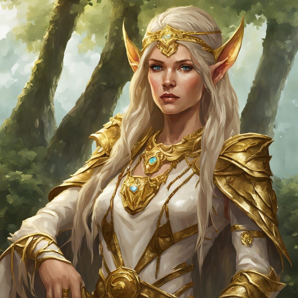 Ethereal High Elf in Shimmering Armor