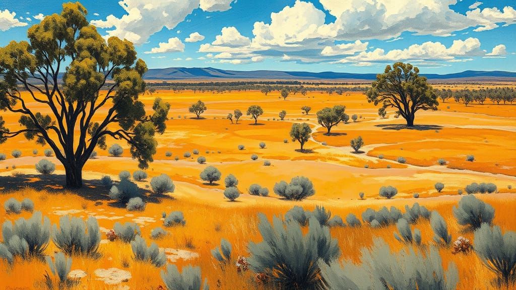 Australian Landscape in Vibrant Impressionist Style