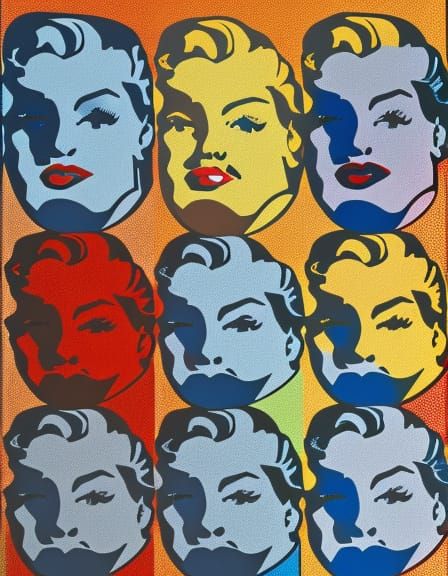 Marilyn Monroe Pop Art in Lichtenstein Style
