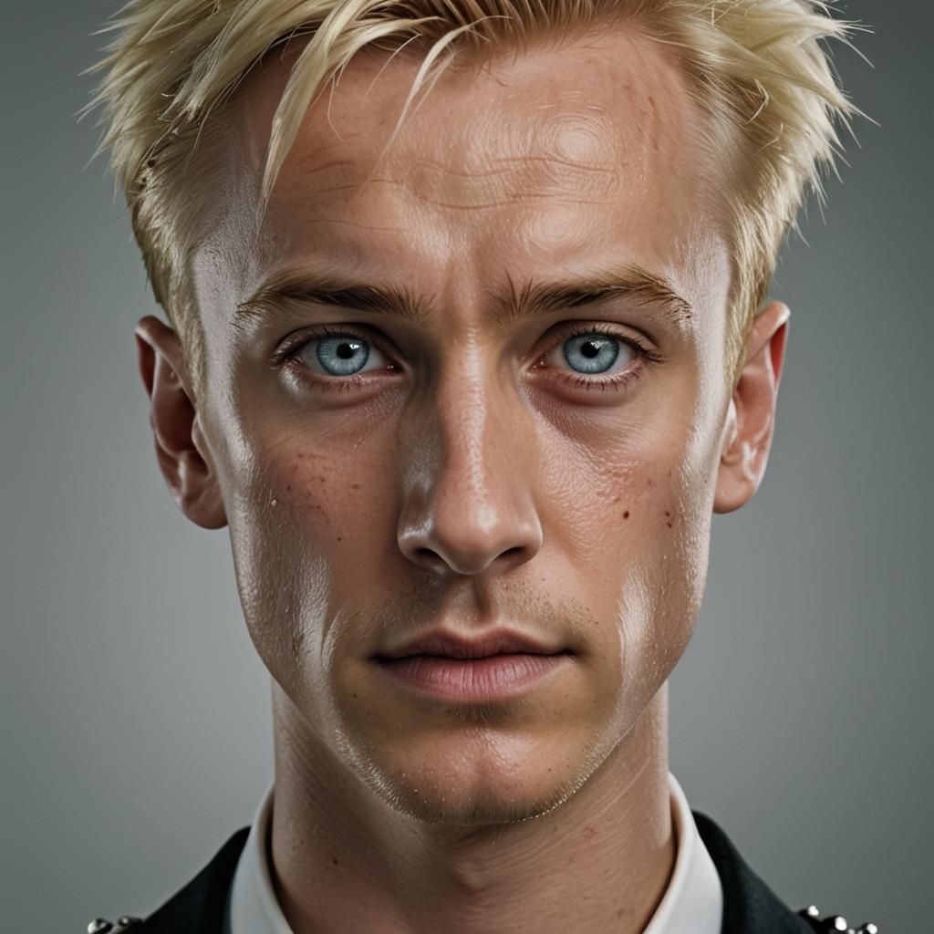 Draco Malfoy gelled spiky hair portrait