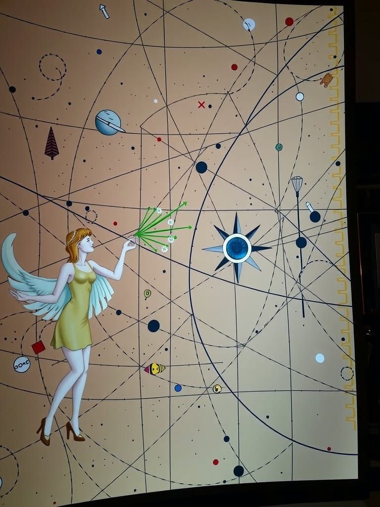 Mystical Compass Holder in Surrealist Chaos