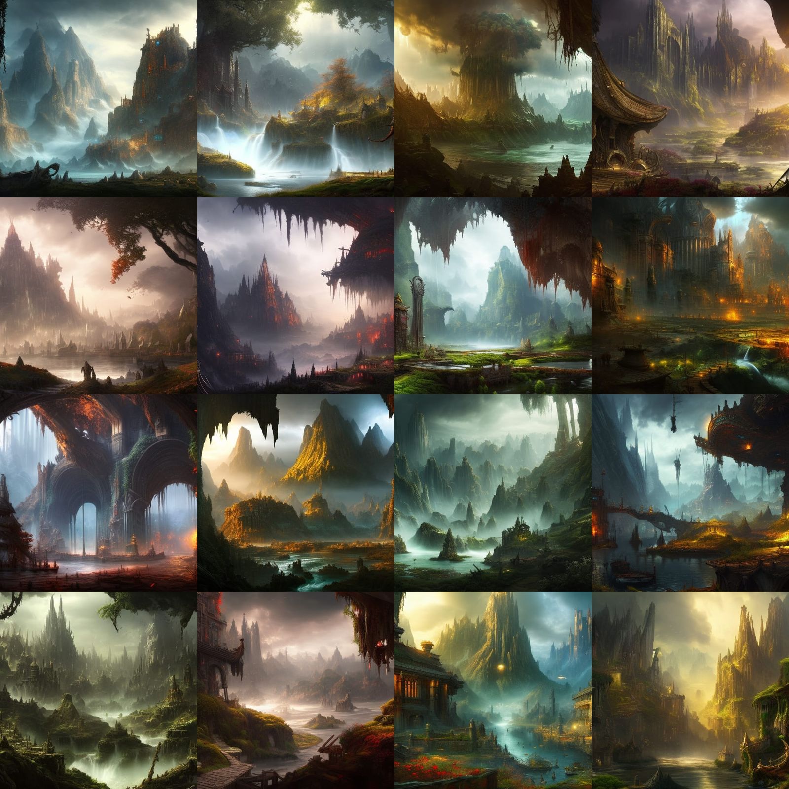 Barbarian City in Forest: Epic Digital Matte Painting