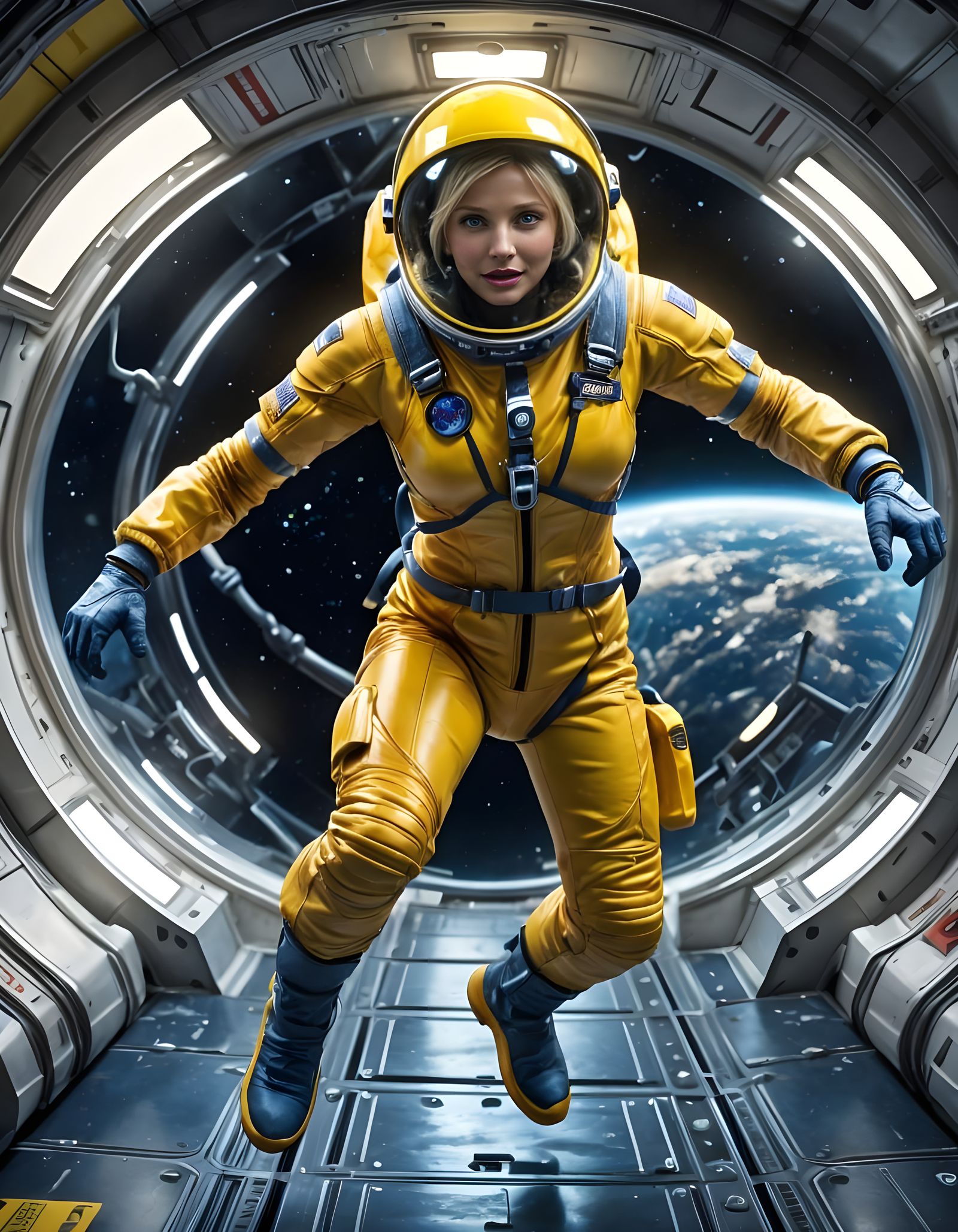 Cameron Diaz as Astronaut in Yellow Spacesuit
