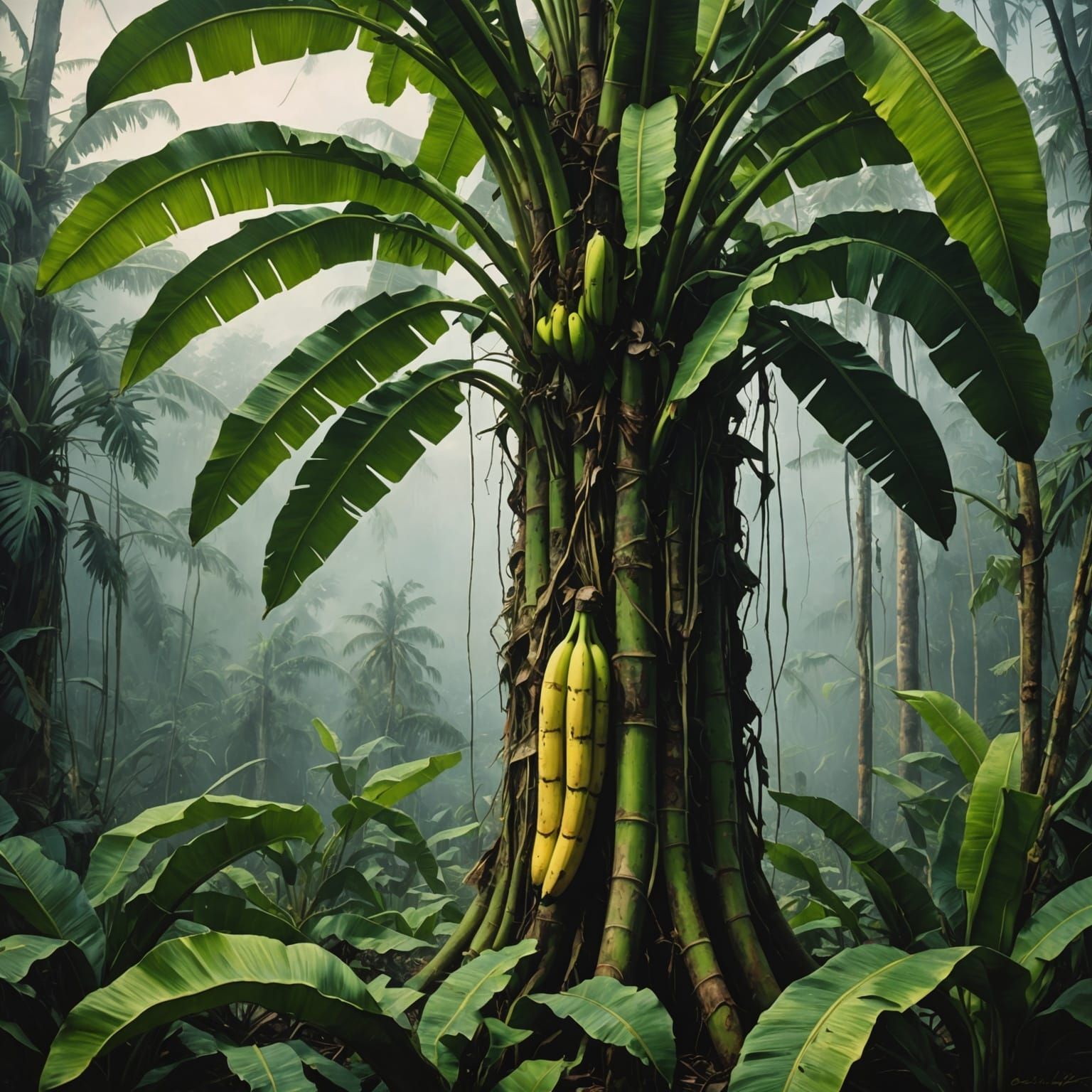 Eerie Painting of Banana Tree Spirit
