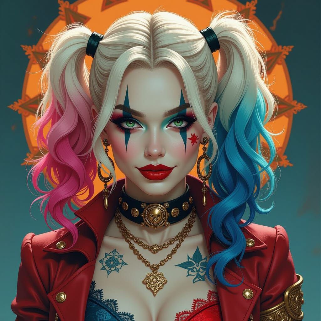 Harley Quinn as Ayahuasca Shaman in Surrealist Style