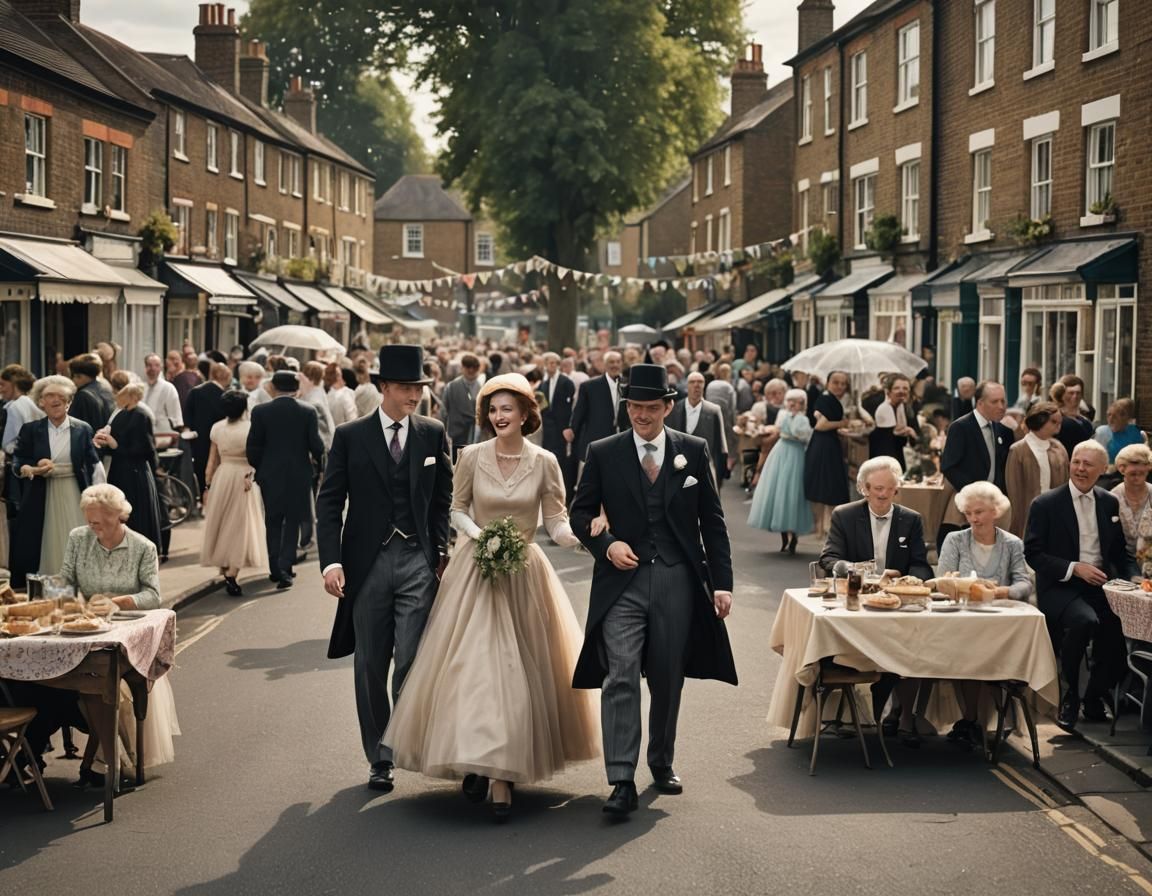 London Street Party in Pre-War Suburbia