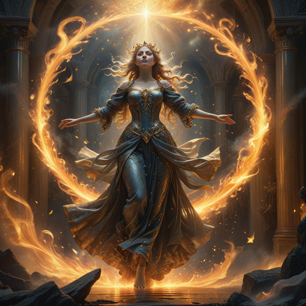 Surreal Figure Embodies Devotion to the Gods in Vibrant, Pho...