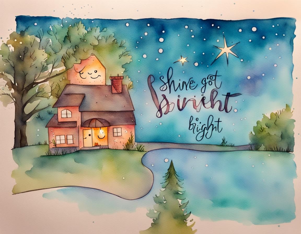 Inspirational Watercolor Illustration to Shine Bright