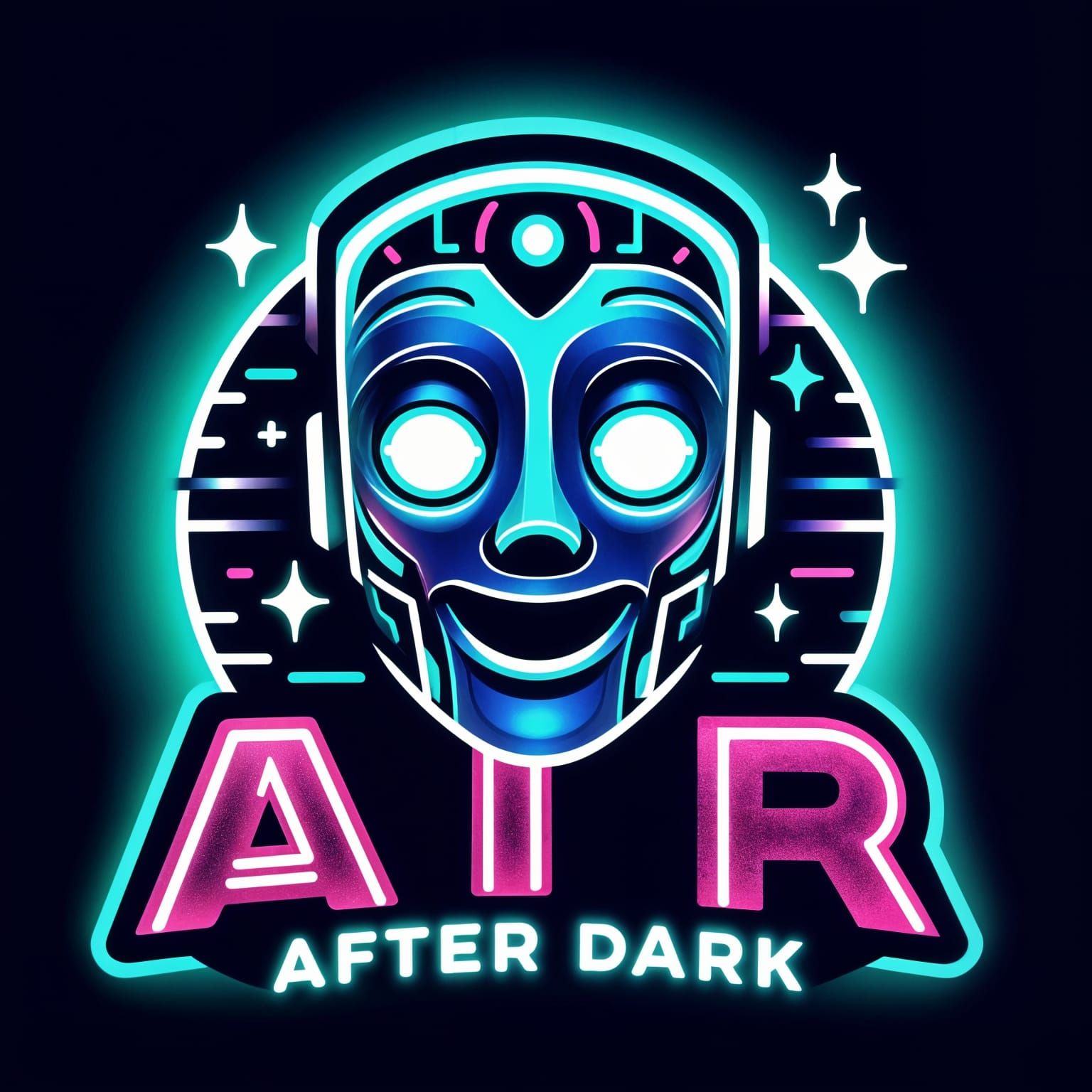 Mischievous Robot Logo for AI YouTube Channel