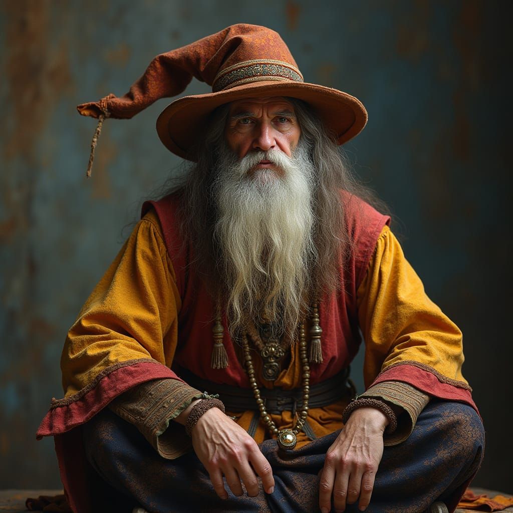 Ancient Gypsy Sage in Mystical Attire