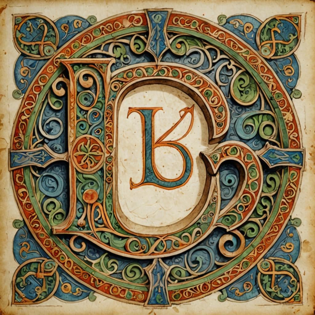Medieval illuminated letter.