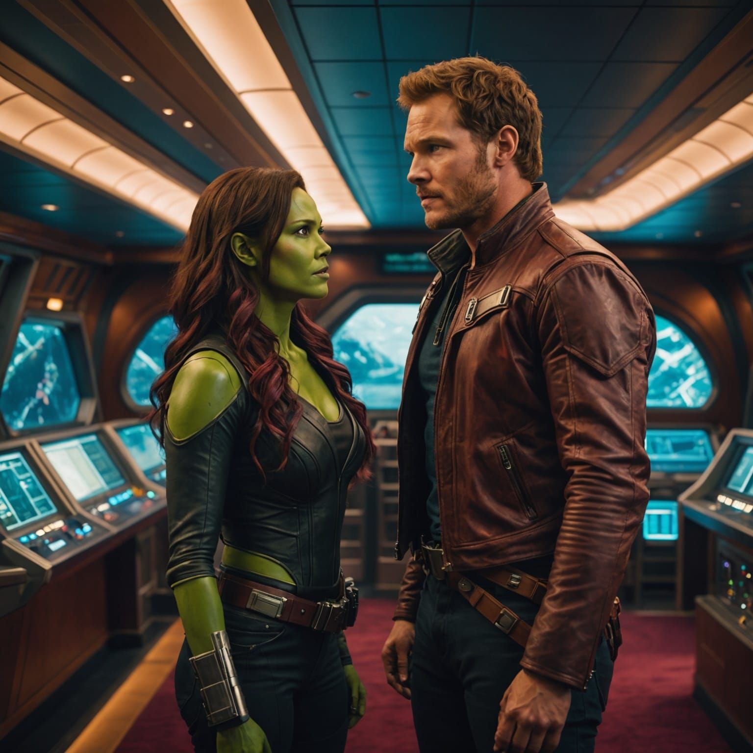 Gamora and Star-Lord on a Cruise Ship