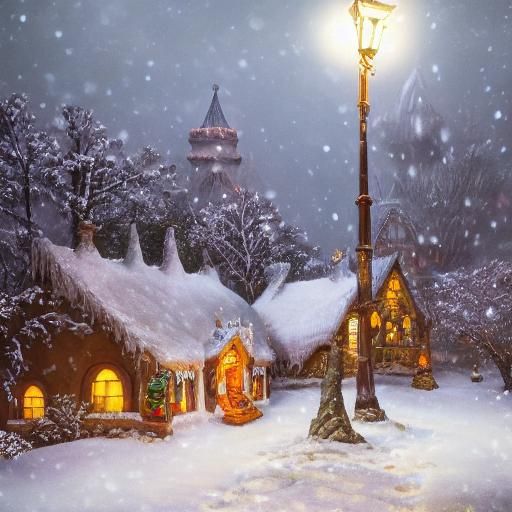 Elven Warrior in Candy Winter Wonderland