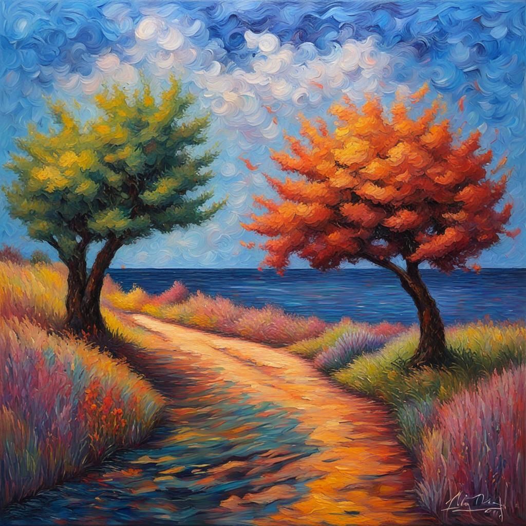 Island of Mistakes: Expressionist Oil Painting