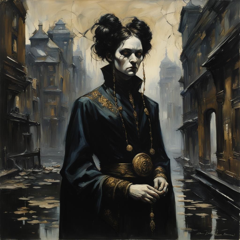 Ominous Soul Crushing Scene in Gothic Academic Art Style