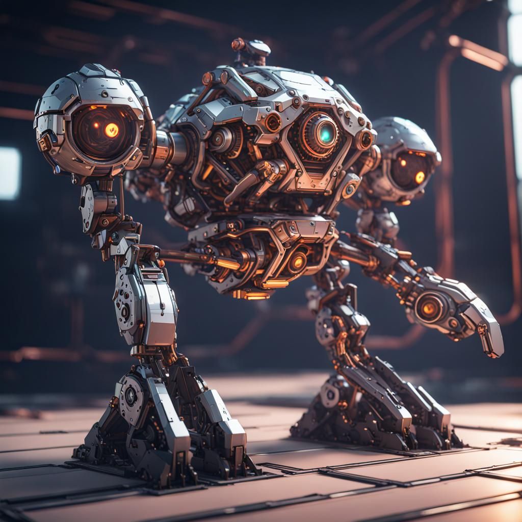 Intricate Terraria Mech in Futuristic Sci-Fi Style