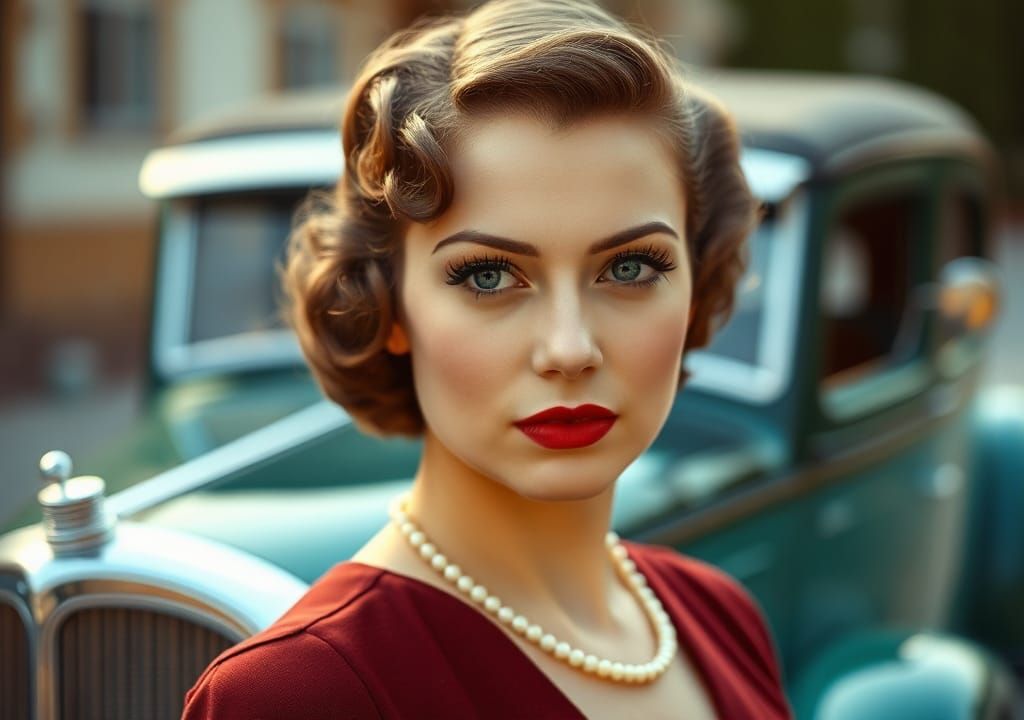 1930s Woman Portrait in Art Deco Style