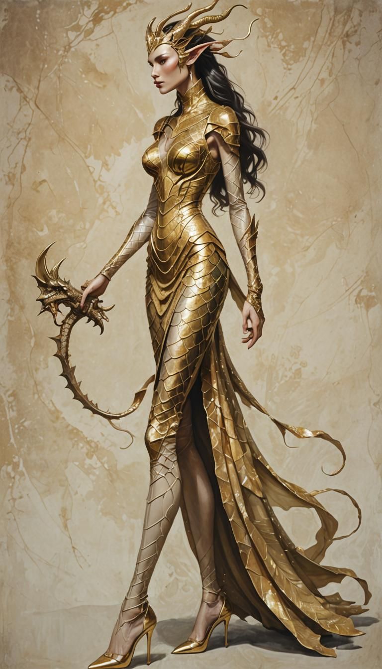 Dragonborn Goddess in Acrylics