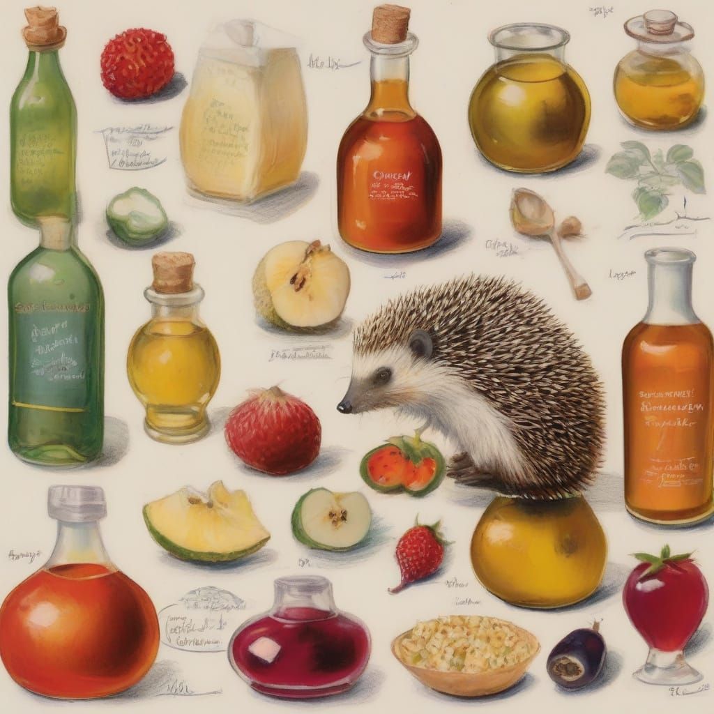 Whimsical Hedgehog Potions in Vibrant Colors
