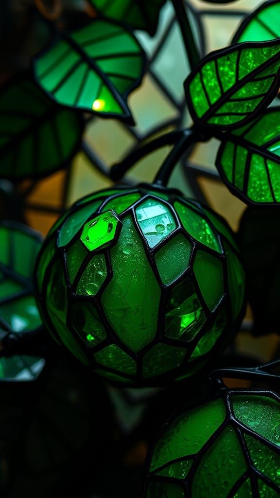 Vibrant Emerald Glass Fruit in Stunning Detail